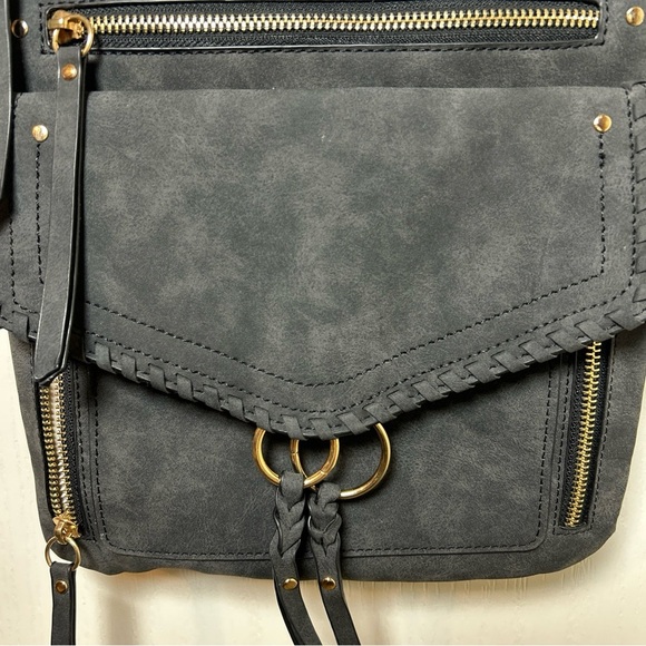 VR NYC O-Ring Puller Flap Over Messenger Shoulder/ crossbody Bag/purse Blue - Picture 2 of 7